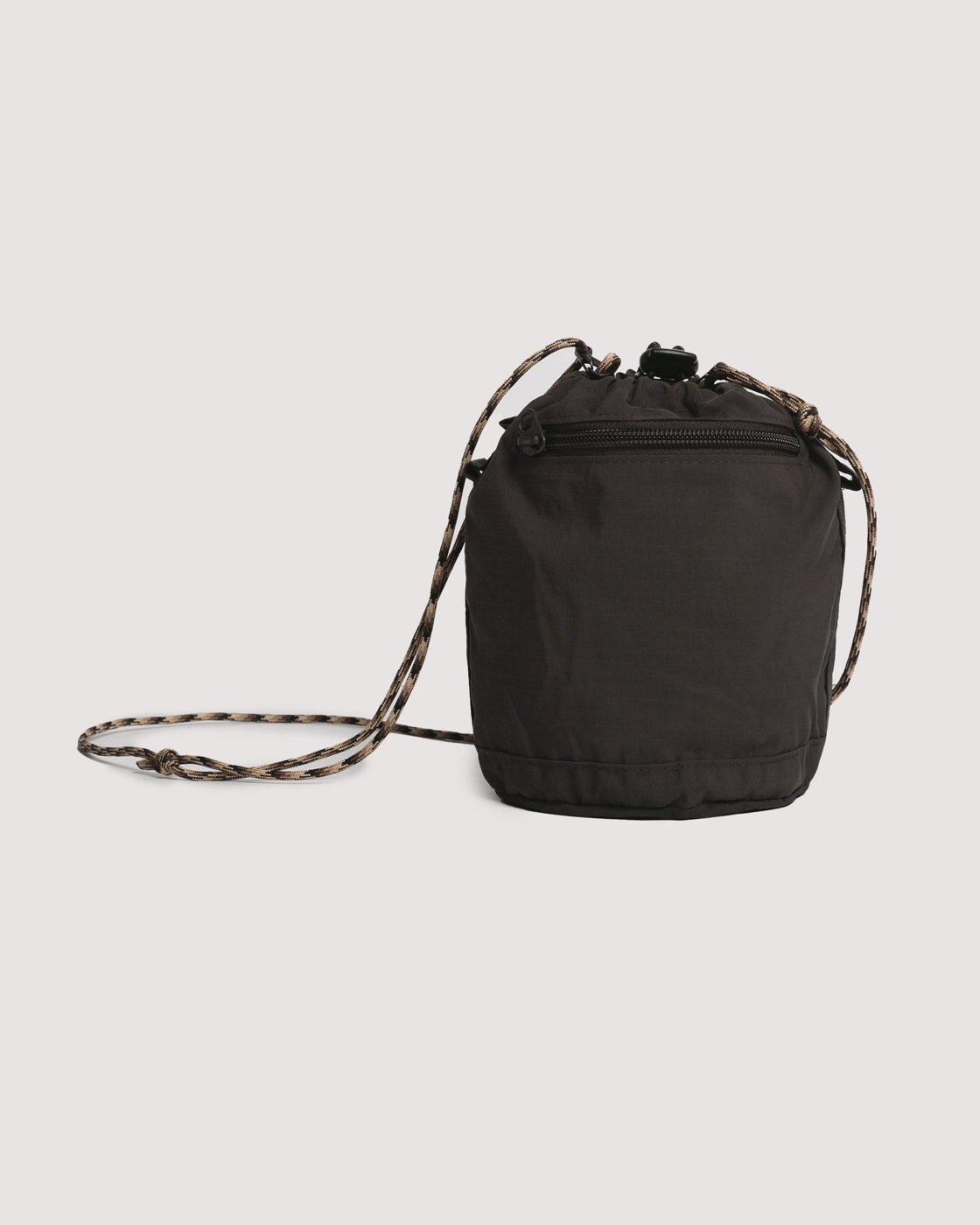 Raku bag in charcoal, side view