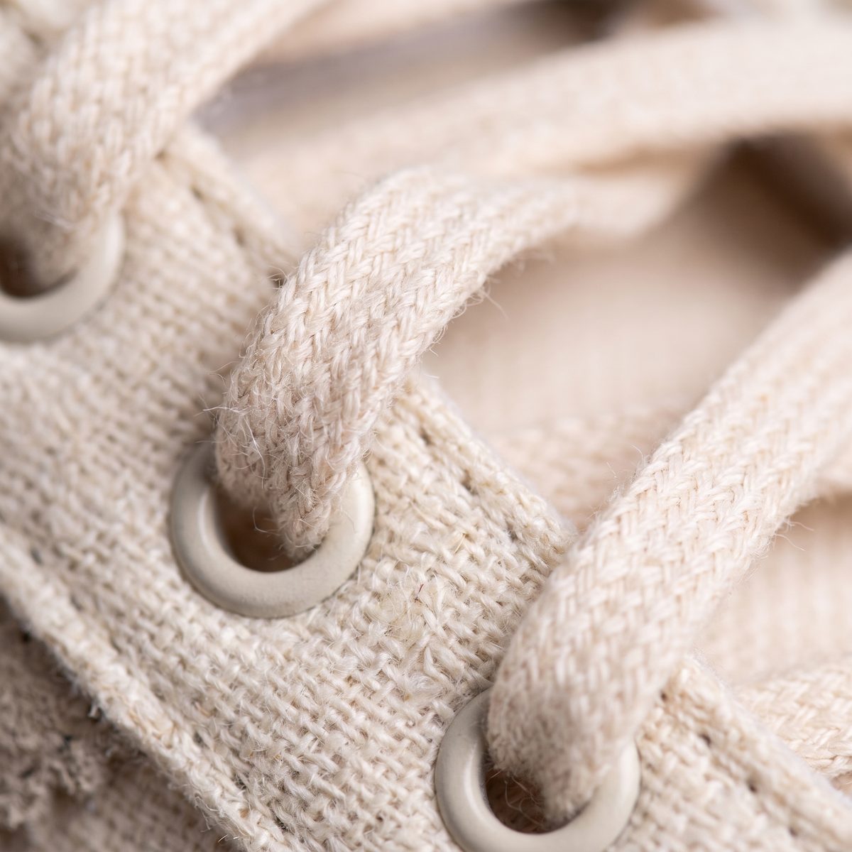 Close-up of the cotton and abaca laces