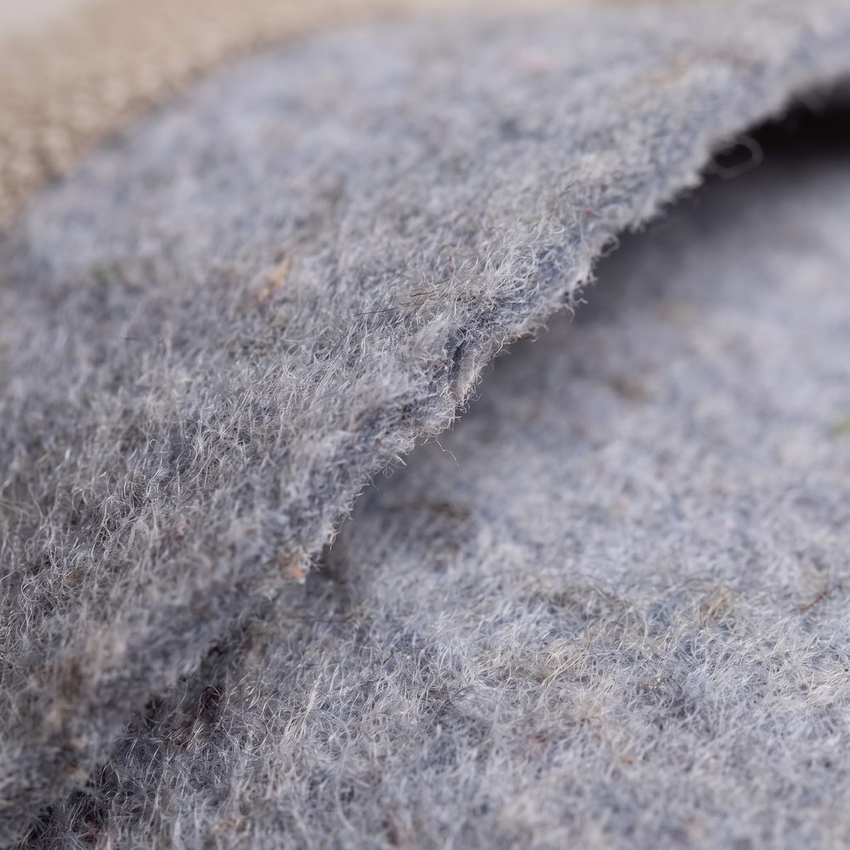 Close-up of the felted wool