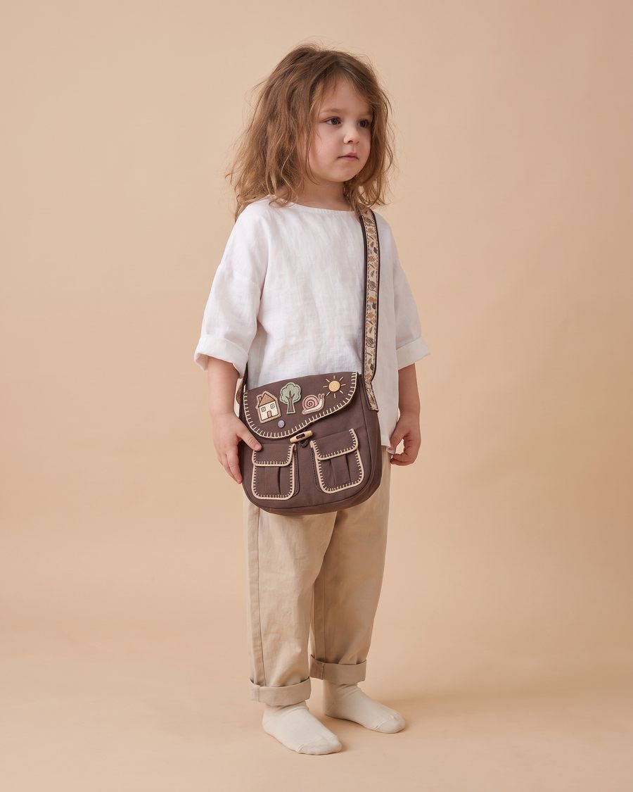 Stella McCartney Kids SS23 Patchwork Crossbody Bag, on model