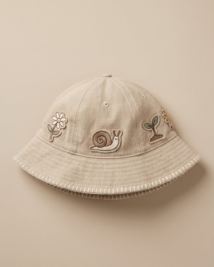 Stella McCartney Kids SS23 Patchwork Sun Bucket Hat, flat