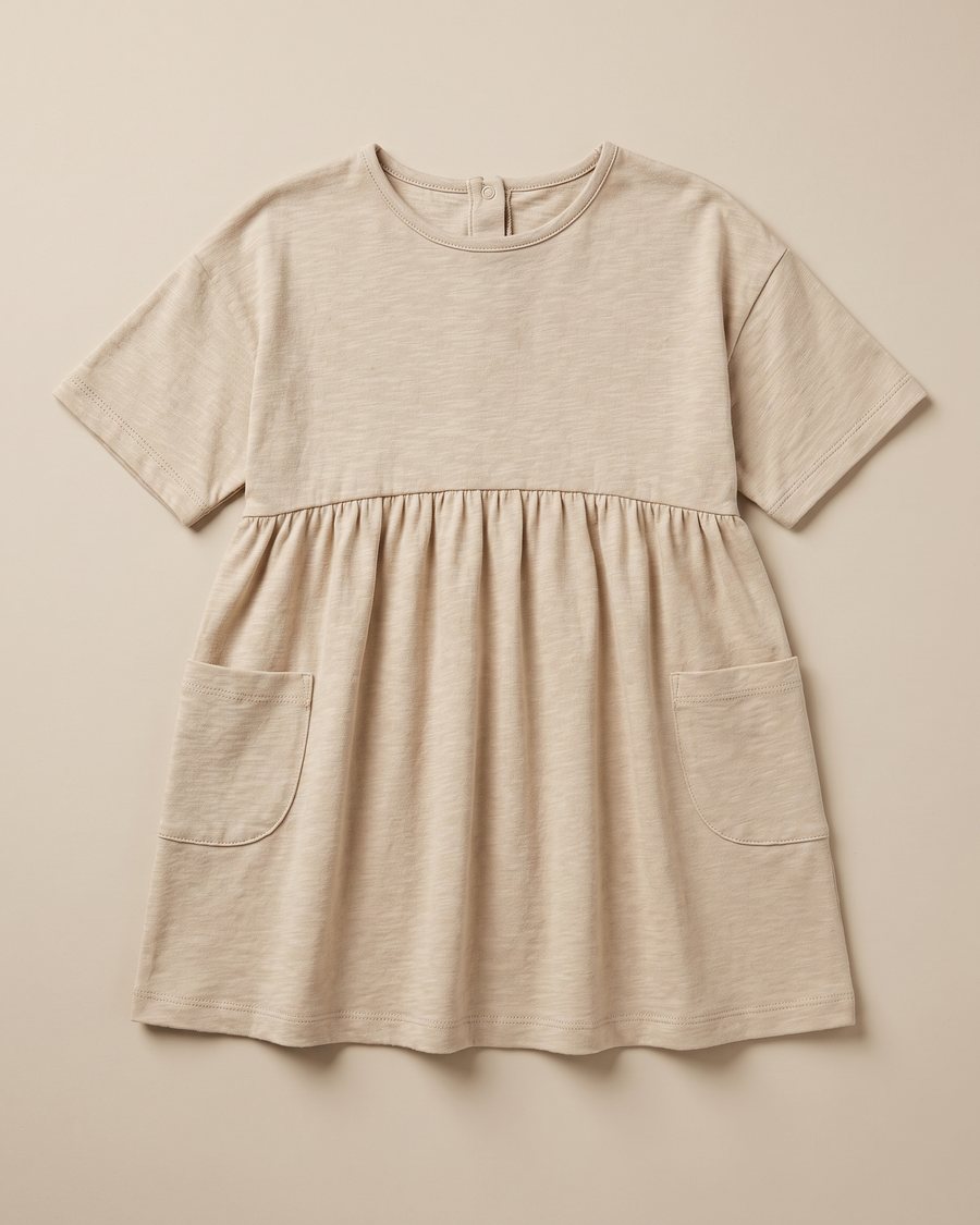 Stella McCartney Kids SS23 Gathered Smock Dress, flat