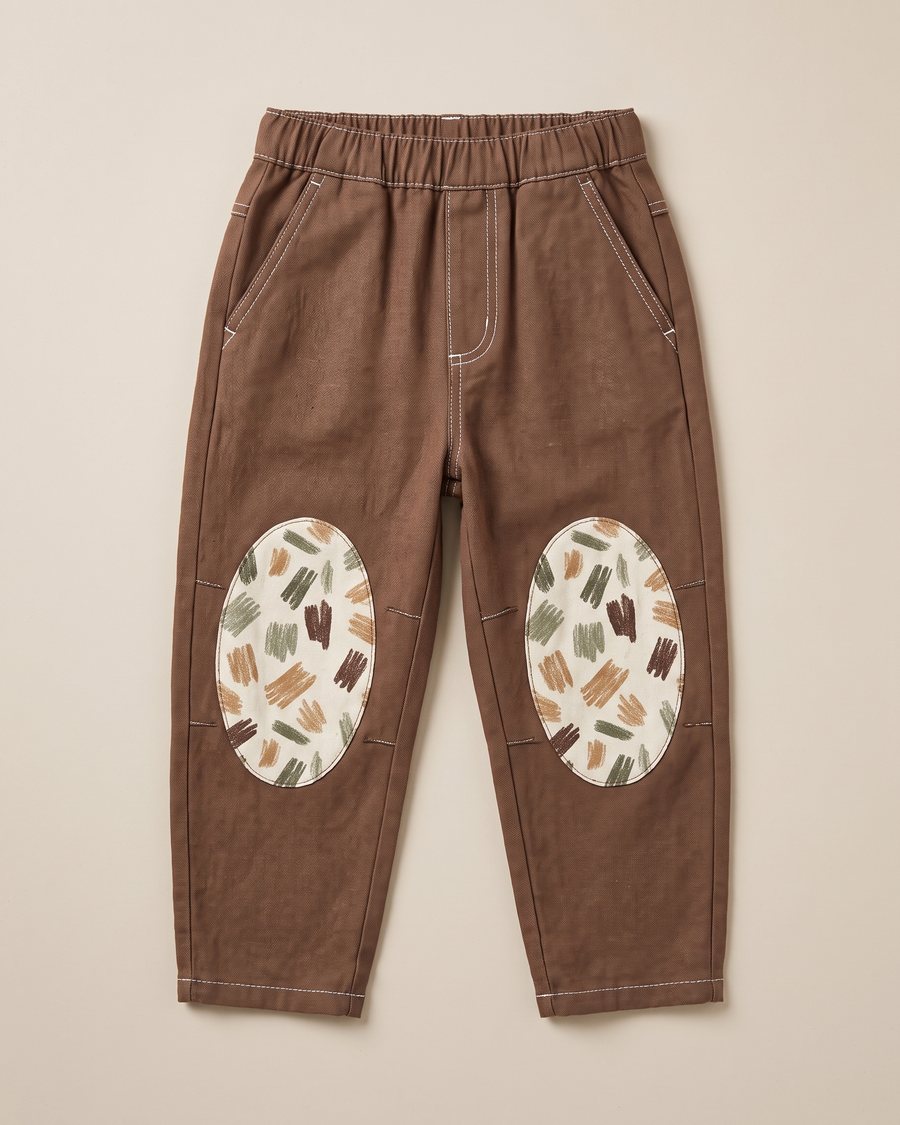 Stella McCartney Kids SS23 Knee Patch Barrel Trousers, flat