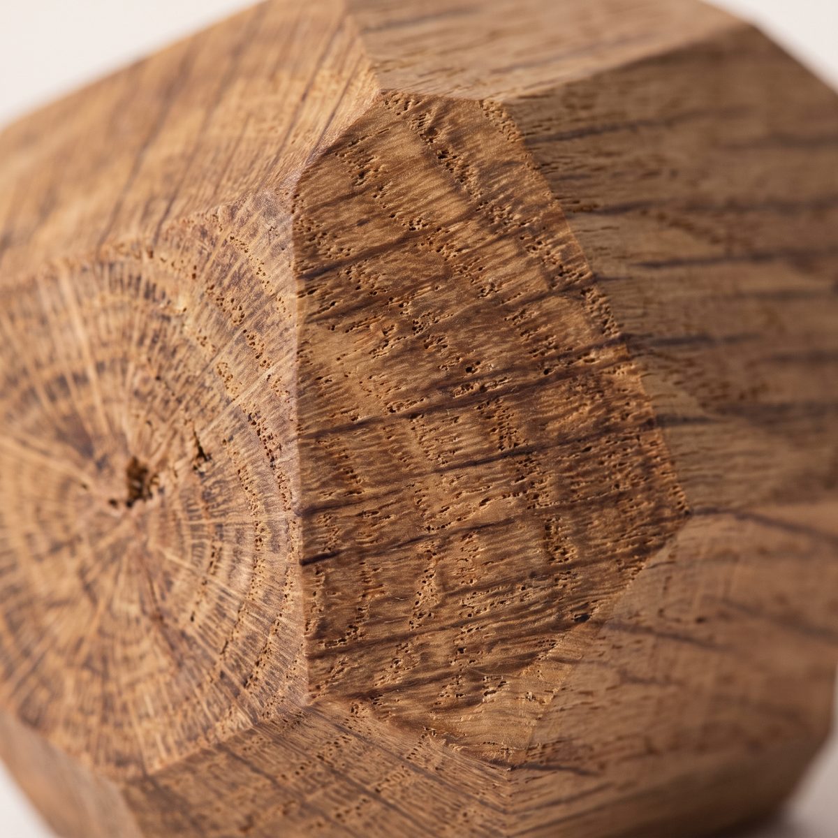 Close-up of oak offcut