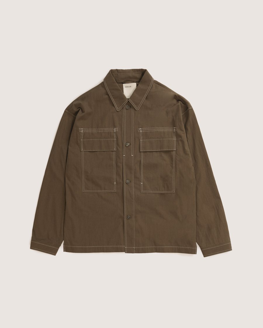 Satta Contrast-stitch overshirt, flat