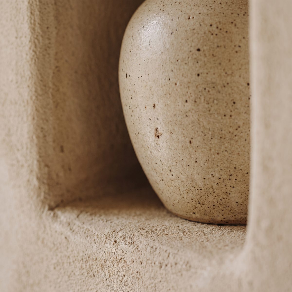 Close-up of stoneware ceramics