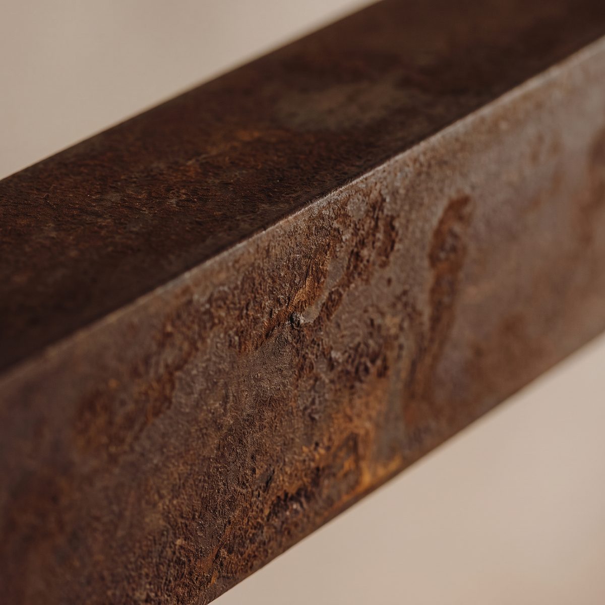 Close-up of oxidised steel