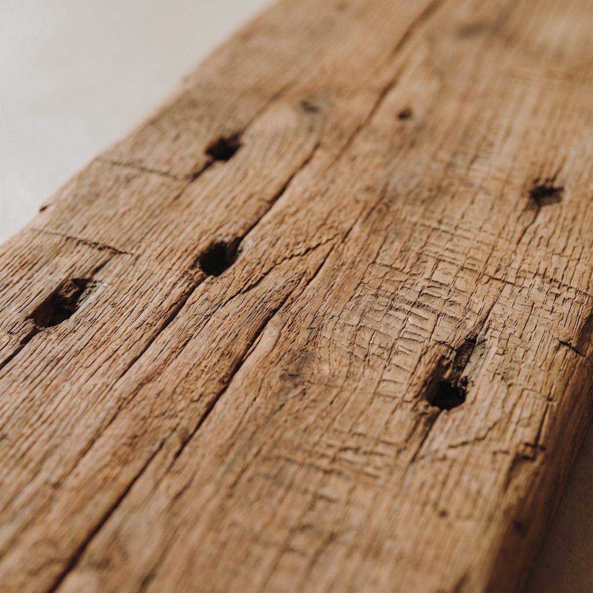 Close-up of reclaimed timber